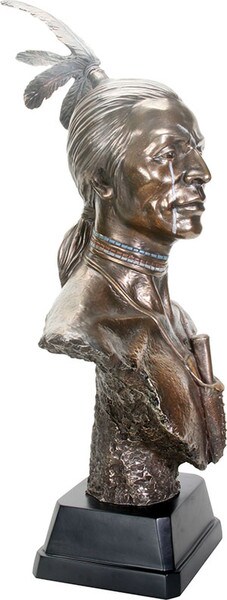 Large Native American Indian Bust Statue